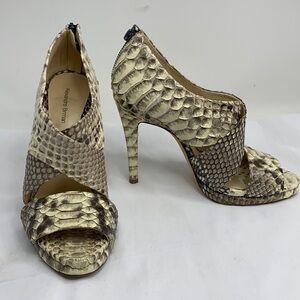 Alexandre Birman Sz 9 Python Open Toe Bootie Pumps